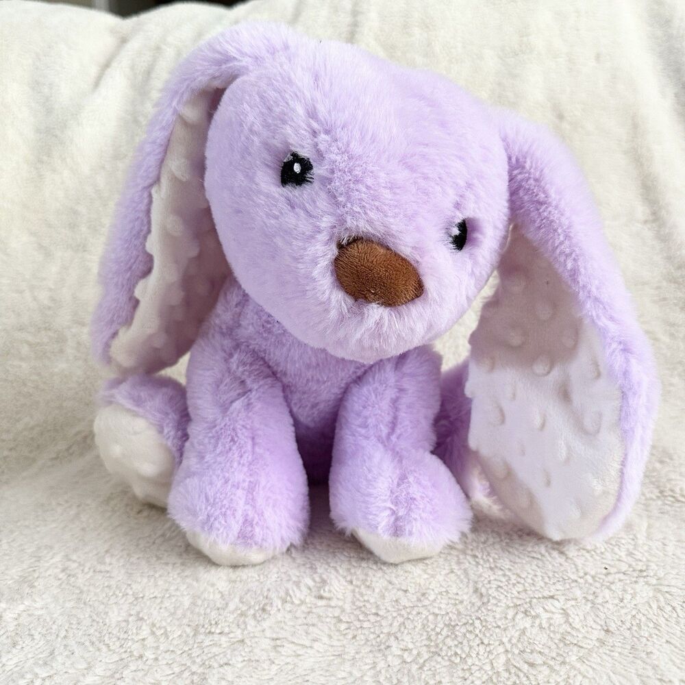 Spark Create Imagine Bunny Rabbit 10” Minky Purple Plush Sensory Rattle Crinkle